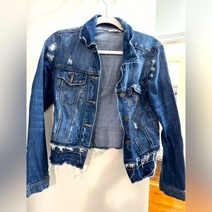 Cool distressed Jean jacket!